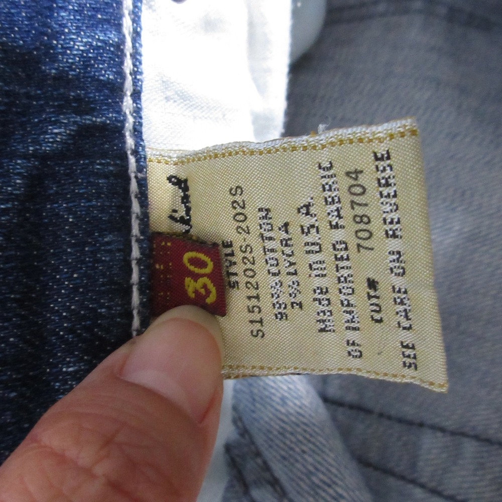 Vintage 7 For All Mankind Jean Shorts 30 Denim Cuffed Blue Low Rise Y2K 90s - Picture 7 of 10